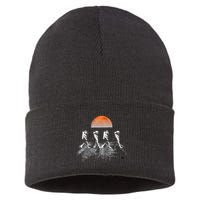 Astronauts Journey To Mars Astronauts In Walking In Space Sustainable Knit Beanie