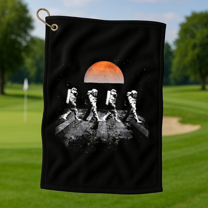 Astronauts Journey To Mars Astronauts In Walking In Space Golf Towel
