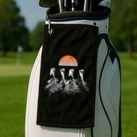 Astronauts Journey To Mars Astronauts In Walking In Space Golf Towel