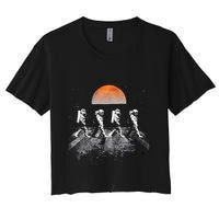 Astronauts Journey To Mars Astronauts In Walking In Space Crop Top