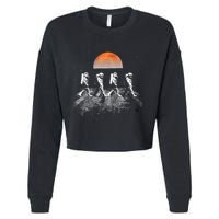 Astronauts Journey To Mars Astronauts In Walking In Space Cropped Pullover Crew