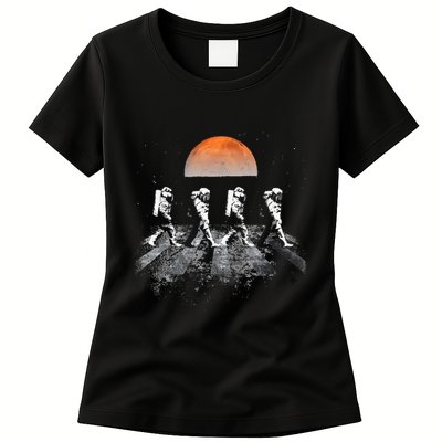 Astronauts Journey To Mars Astronauts In Walking In Space Womens T-Shirt