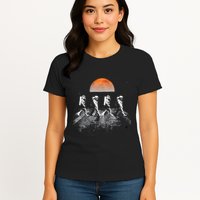 Astronauts Journey To Mars Astronauts In Walking In Space Womens T-Shirt