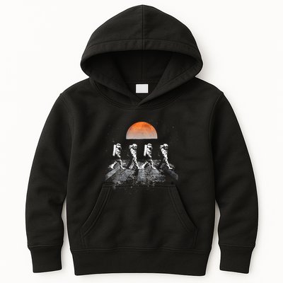 Astronauts Journey To Mars Astronauts In Walking In Space Kids Hoodie