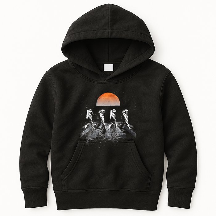 Astronauts Journey To Mars Astronauts In Walking In Space Kids Hoodie