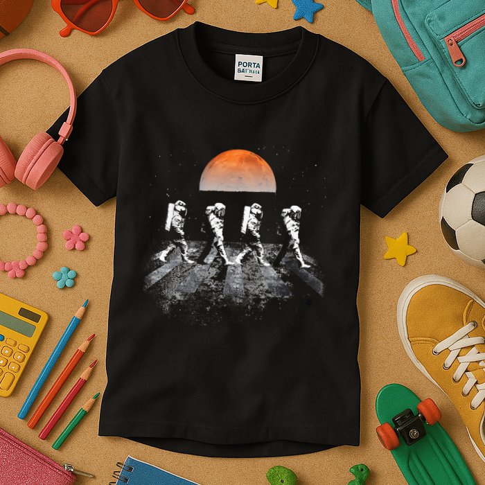 Astronauts Journey To Mars Astronauts In Walking In Space Kids T-Shirt