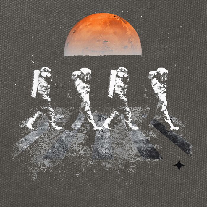 Astronauts Journey To Mars Astronauts In Walking In Space Cotton Canvas Backpack