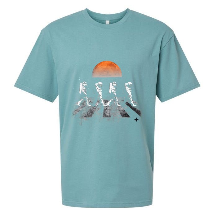 Astronauts Journey To Mars Astronauts In Walking In Space Sueded Cloud Jersey T-Shirt