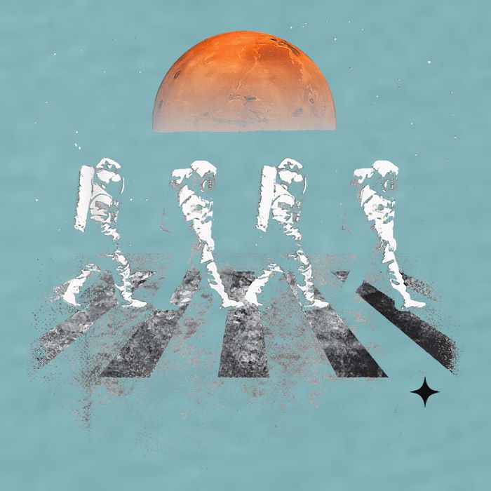Astronauts Journey To Mars Astronauts In Walking In Space Sueded Cloud Jersey T-Shirt
