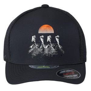 Astronauts Journey To Mars Astronauts In Walking In Space Flexfit Unipanel Trucker Cap