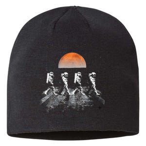 Astronauts Journey To Mars Astronauts In Walking In Space Sustainable Beanie