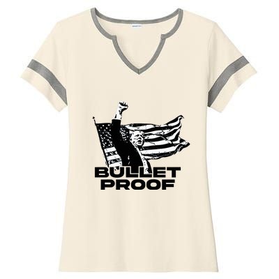 Alex Jones Trump Bulletproof Ladies Halftime Notch Neck Tee