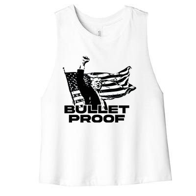 Alex Jones Trump Bulletproof Women's Racerback Cropped Tank