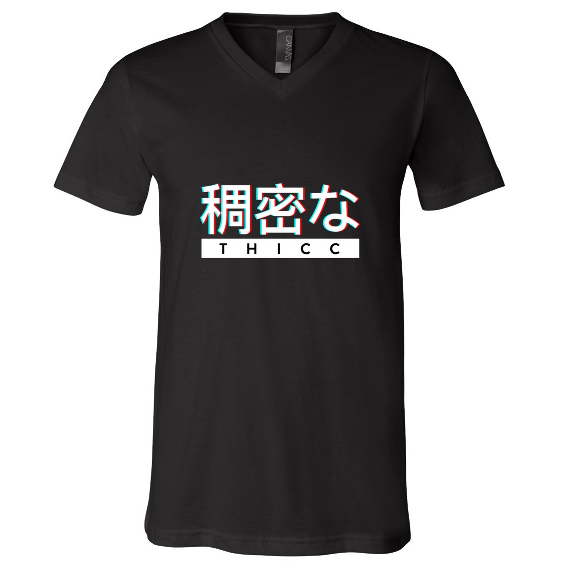 Aesthetic Japanese Thicc Logo V-Neck T-Shirt