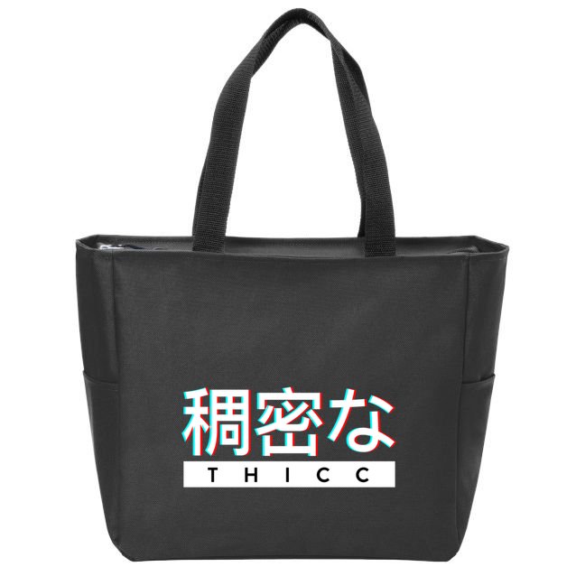 Aesthetic Japanese Thicc Logo Zip Tote Bag