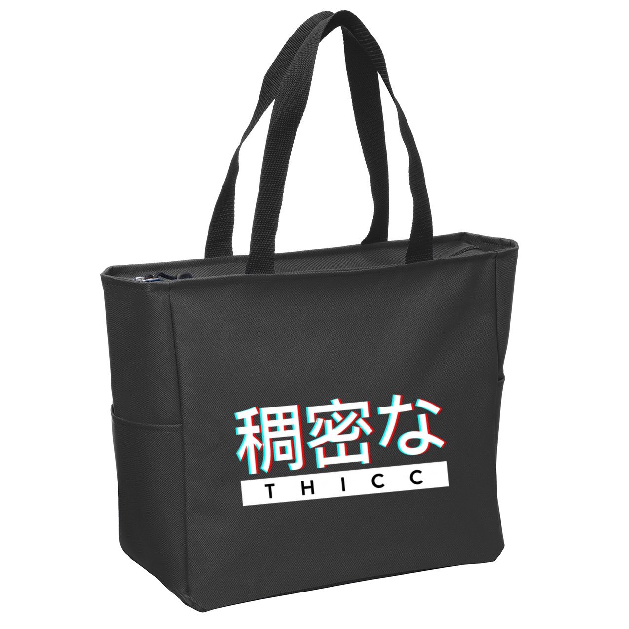 Aesthetic Japanese Thicc Logo Zip Tote Bag