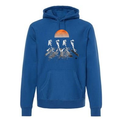 Astronauts Journey To Mars Astronauts In Walking In Space Premium Hoodie