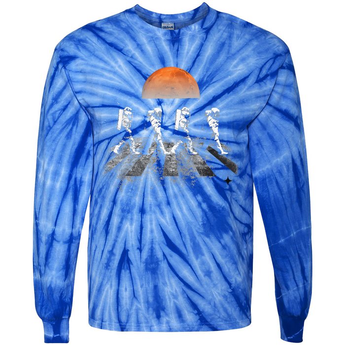 Astronauts Journey To Mars Astronauts In Walking In Space Tie-Dye Long Sleeve Shirt