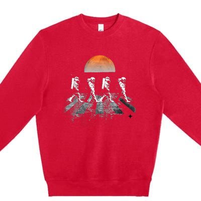 Astronauts Journey To Mars Astronauts In Walking In Space Premium Crewneck Sweatshirt