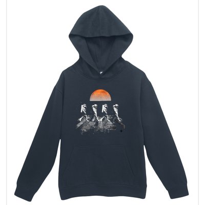 Astronauts Journey To Mars Astronauts In Walking In Space Urban Pullover Hoodie