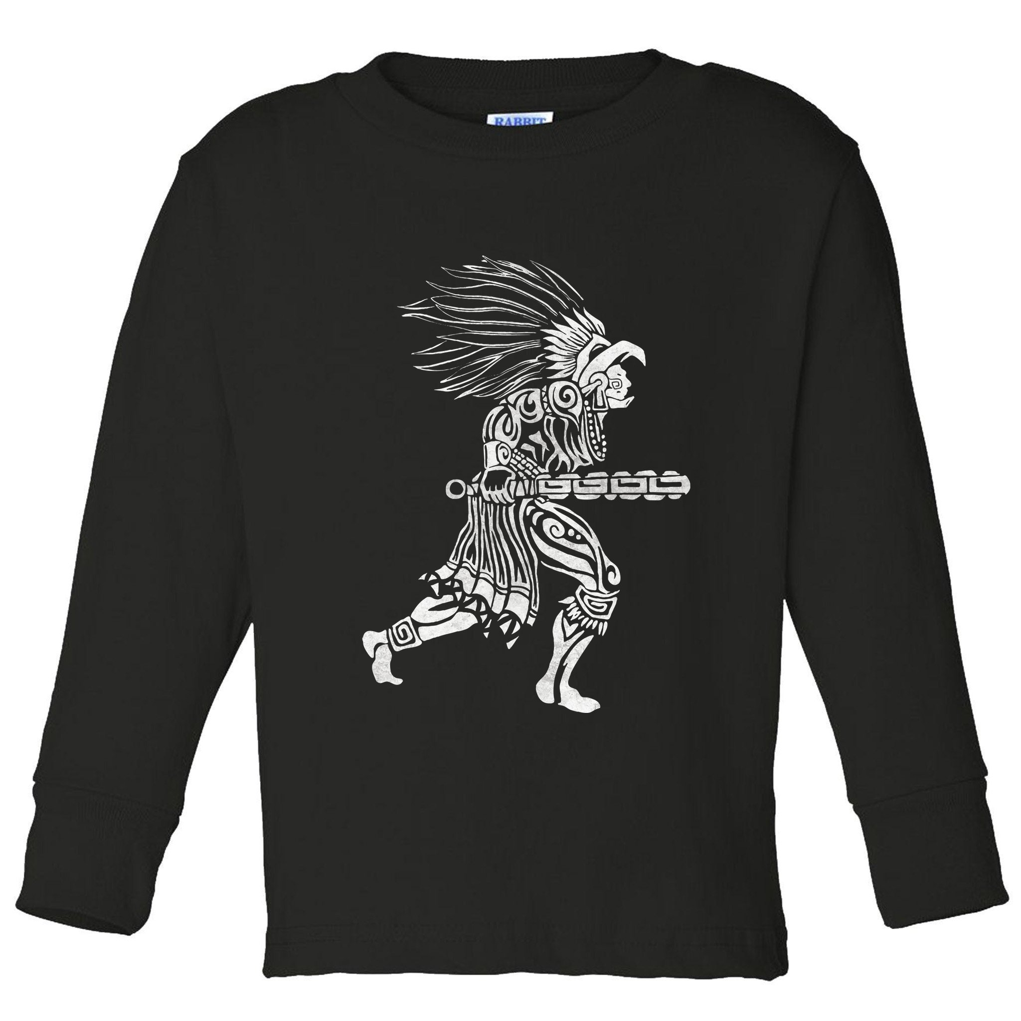 Aztec Jaguar Warrior Mayan Warrior Ancient Aztec Toddler Long Sleeve Shirt
