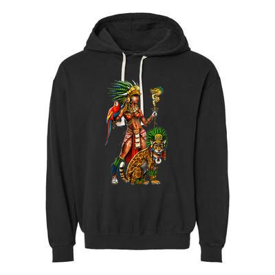 Aztec Jaguar Warrior Ancient Mayan Goddess Garment-Dyed Fleece Hoodie