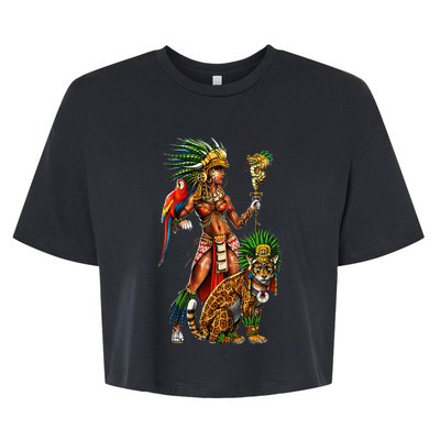 Aztec Jaguar Warrior Ancient Mayan Goddess Bella+Canvas Jersey Crop Tee