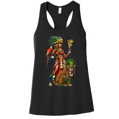 Aztec Jaguar Warrior Ancient Mayan Goddess Women's Racerback Tank