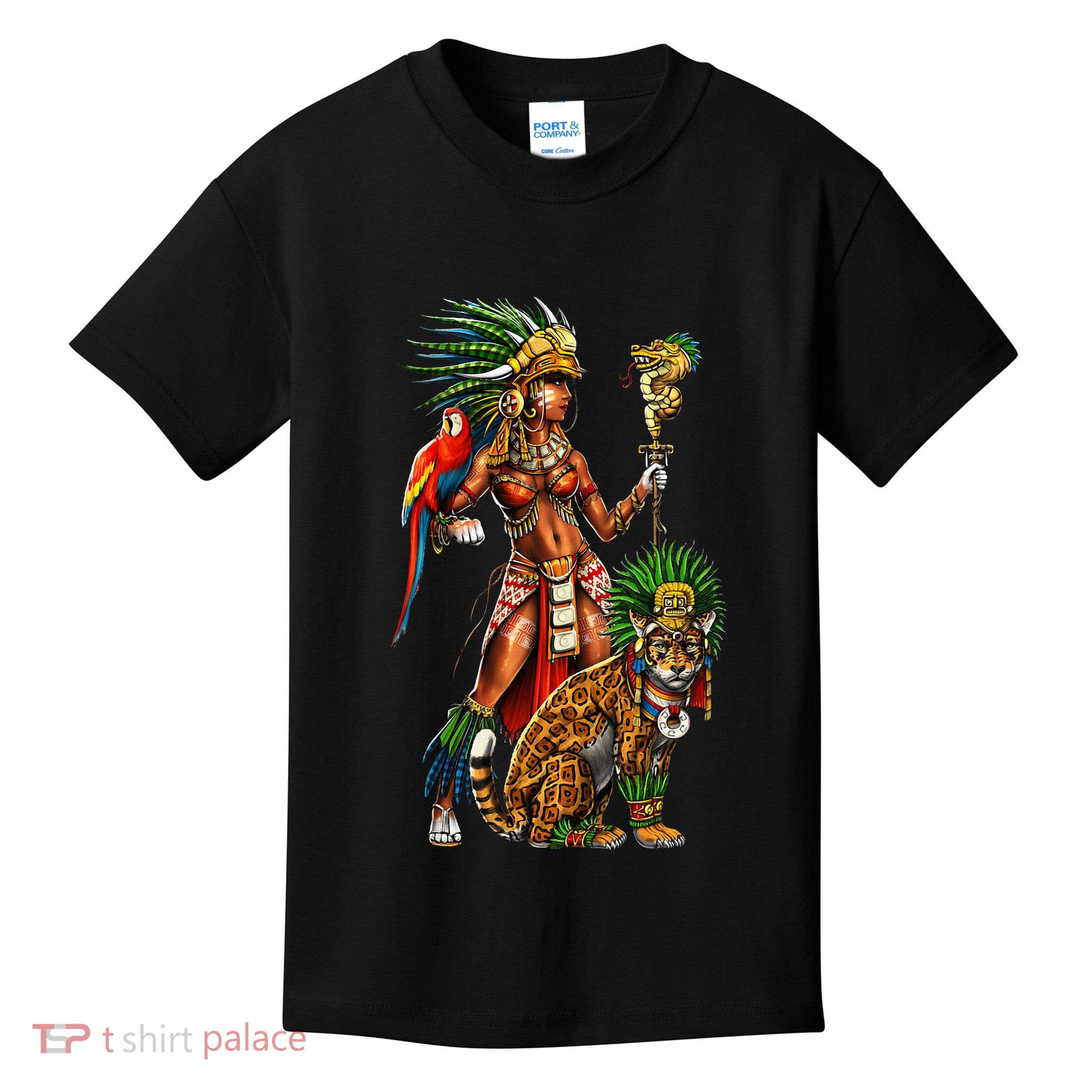 Aztec Jaguar Warrior Ancient Mayan Goddess Kids T-Shirt