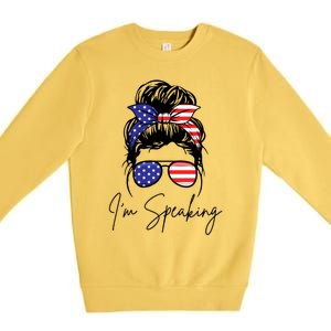 American – Kamala 2024 I Am Speaking Gift Premium Crewneck Sweatshirt