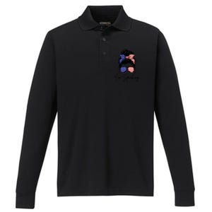 American – Kamala 2024 I Am Speaking Gift Performance Long Sleeve Polo