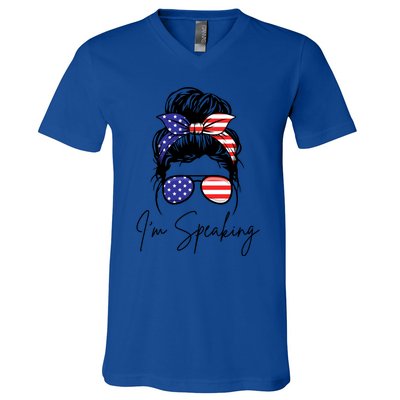 American – Kamala 2024 I Am Speaking Gift V-Neck T-Shirt