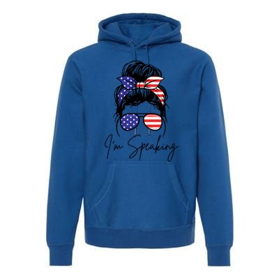 American – Kamala 2024 I Am Speaking Gift Premium Hoodie