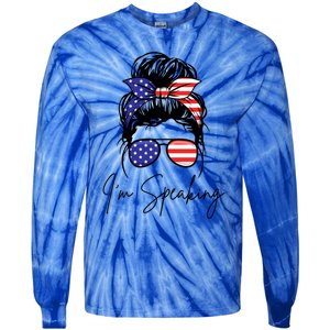 American – Kamala 2024 I Am Speaking Gift Tie-Dye Long Sleeve Shirt