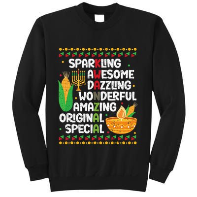 African Kwanzaa 7 Principles Acronym Kinara Corn Unity Cup Sweatshirt