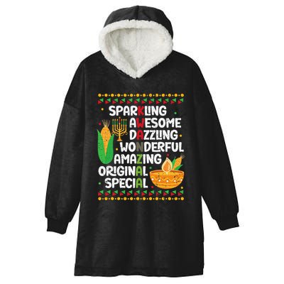 African Kwanzaa 7 Principles Acronym Kinara Corn Unity Cup Hooded Wearable Blanket