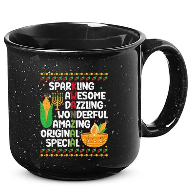 African Kwanzaa 7 Principles Acronym Kinara Corn Unity Cup 15oz Campfire Ceramic Mug