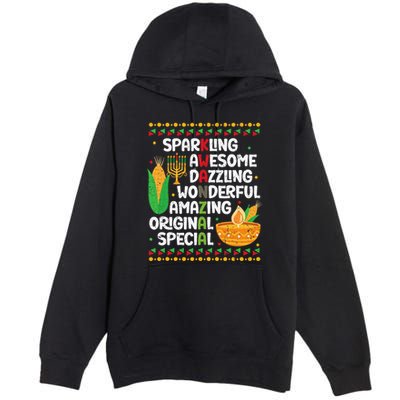 African Kwanzaa 7 Principles Acronym Kinara Corn Unity Cup Premium Pullover Hoodie