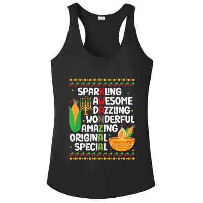 African Kwanzaa 7 Principles Acronym Kinara Corn Unity Cup Ladies PosiCharge Competitor Racerback Tank