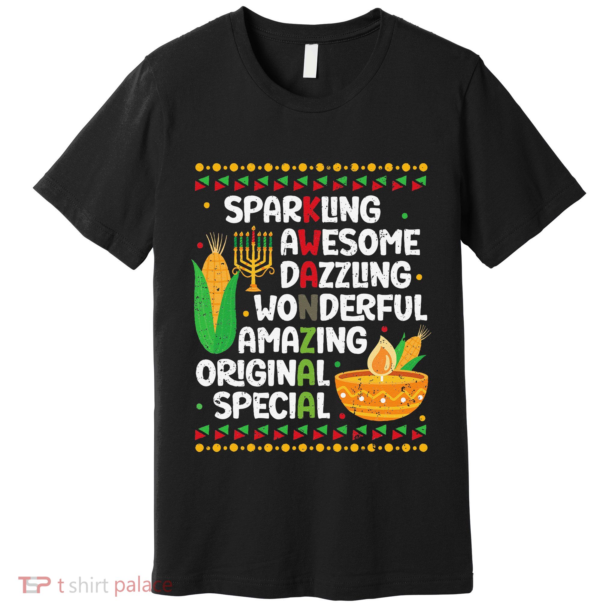 African Kwanzaa 7 Principles Acronym Kinara Corn Unity Cup Premium T-Shirt