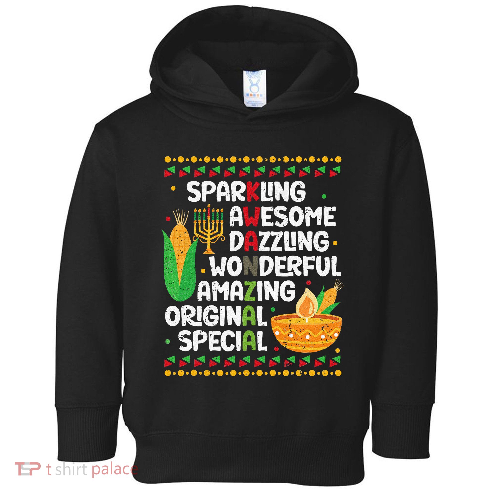 African Kwanzaa 7 Principles Acronym Kinara Corn Unity Cup Toddler Hoodie