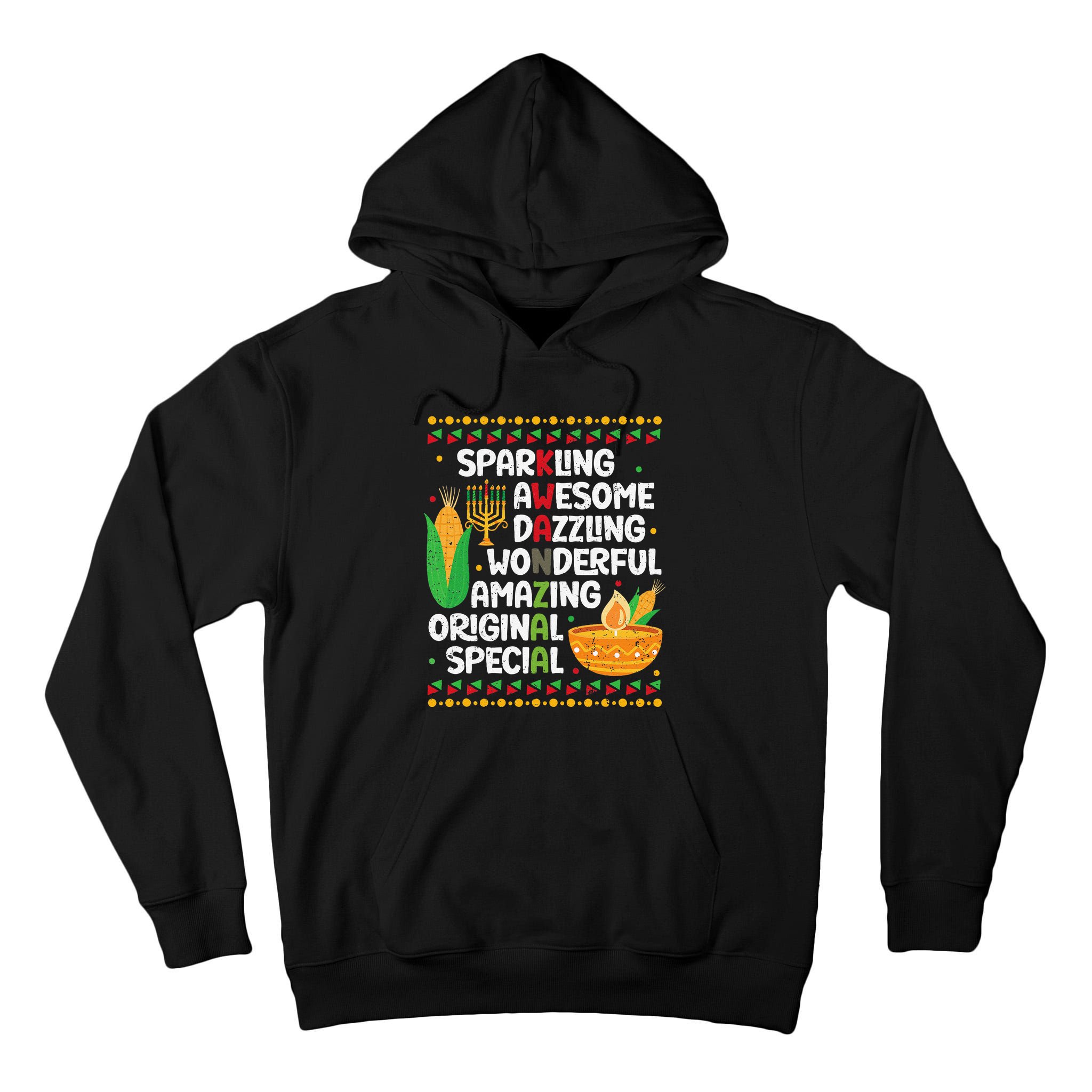 African Kwanzaa 7 Principles Acronym Kinara Corn Unity Cup Tall Hoodie