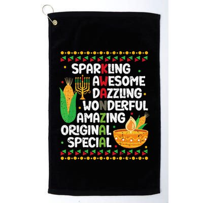 African Kwanzaa 7 Principles Acronym Kinara Corn Unity Cup Golf Towel