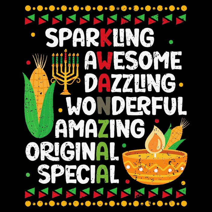 African Kwanzaa 7 Principles Acronym Kinara Corn Unity Cup Zip Tote Bag