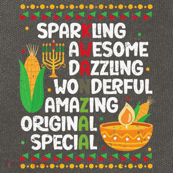 African Kwanzaa 7 Principles Acronym Kinara Corn Unity Cup Cotton Canvas Backpack
