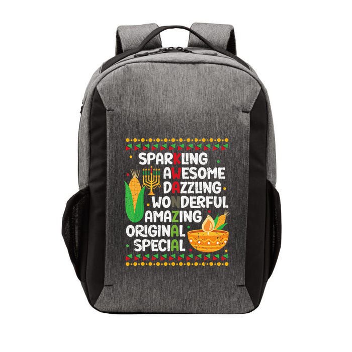 African Kwanzaa 7 Principles Acronym Kinara Corn Unity Cup Vector Backpack