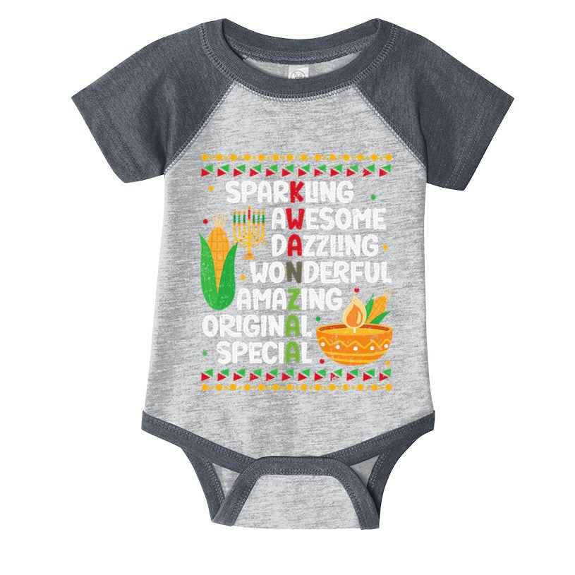 African Kwanzaa 7 Principles Acronym Kinara Corn Unity Cup Infant Baby Jersey Bodysuit