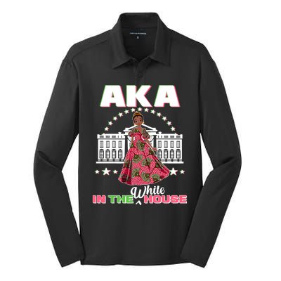 AKA In The White House Kamala Harris AKA Sorority Pride  Silk Touch Performance Long Sleeve Polo