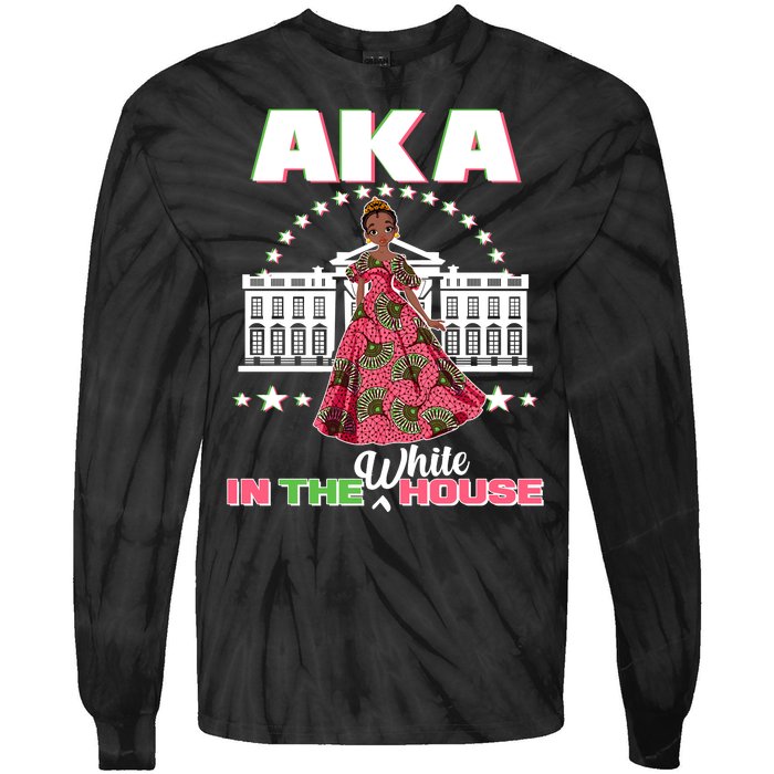 AKA In The White House Kamala Harris AKA Sorority Pride  Tie-Dye Long Sleeve Shirt