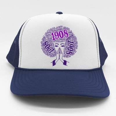 AKA Sorority Alpha 1908 Pretty Girl Trucker Hat